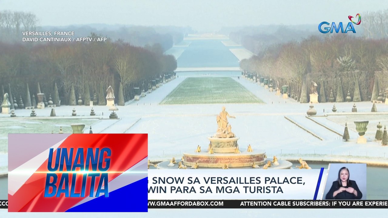 Pagbuhos ng snow sa Versailles Palace, naging tanawin para sa mga turista | UB