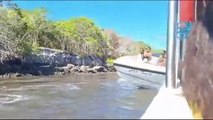 Prefeitura suspende alvará de lancha que fazia manobra arriscada em alta velocidade no Rio do Inferno; assista