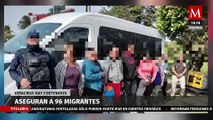 Operativo en Veracruz asegura a 96 migrantes y detienen a 3 por tráfico de personas