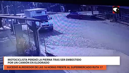 Motociclista perdió la pierna tras ser embestido por un camión en Eldorado