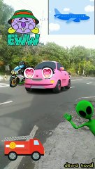 calya merah jadi mobil pink tayo