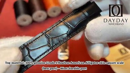 Custom American alligator leather watch strap for Cartier Ballon Bleu (Multi-colors)