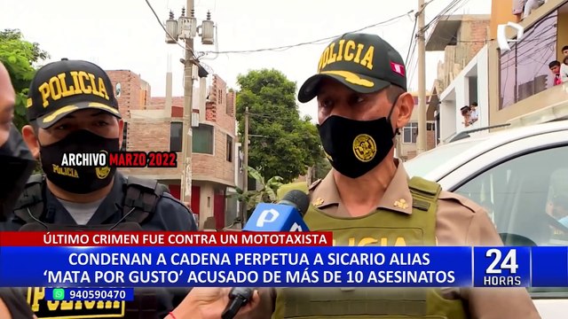 PJ sentencia a cadena perpetua a sicario que asesinó a mototaxista