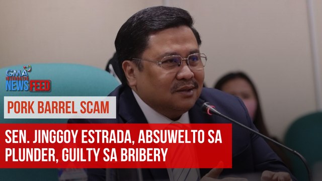 Sen. Jinggoy Estrada absuwelto sa plunder, guilty sa bribery | GMA Integrated Newsfeed