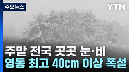 [날씨] 주말 전국 곳곳 눈·비...영동 최고 40cm 이상 폭설 / YTN