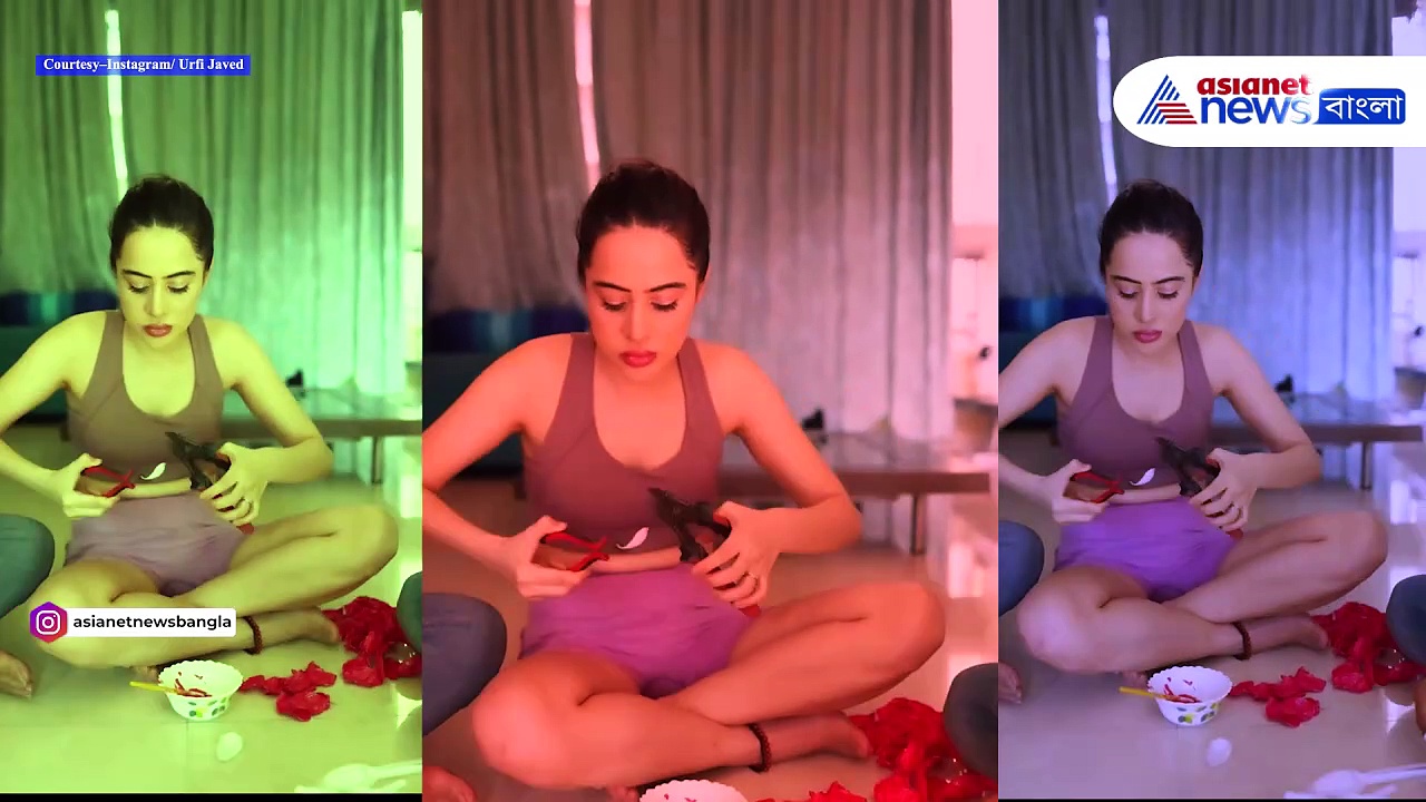 Urfi Javed: প্ল্যাস্টিকের চামচ কেটে পোশাক উরফির, ভিডিও দেখে ভিরমি খেলেন অনুরাগীরা