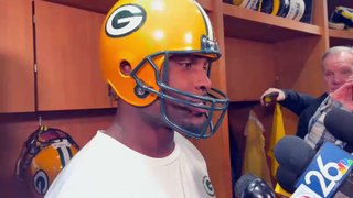 Packers WR Jayden Reed Wears Toy Helmet
