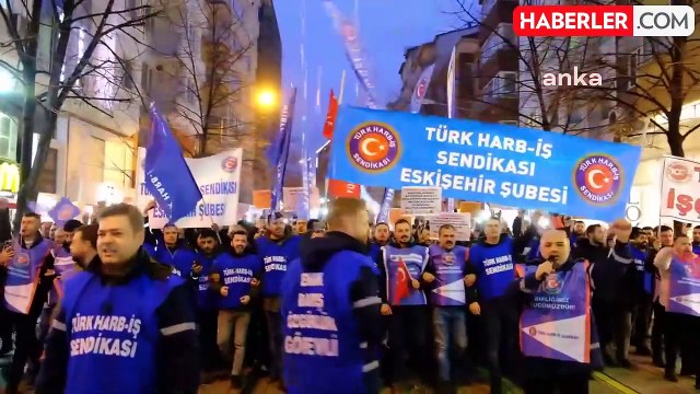 Savunma Sanayi İşçileri Geçinemiyoruz Diyerek Yürüyüş Düzenledi