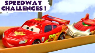 Cars Speedway Challenges with Toy Cars and the Funlings