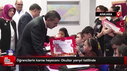 Öğrencilerin karne heyecanı: Okullar yarıyıl tatilinde