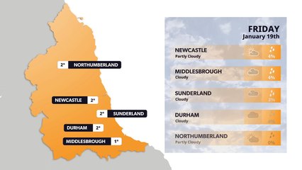 Teesside weather forecast 19th January