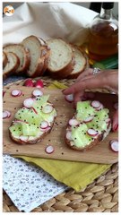 Tartines fromage frais concombre et radis