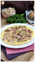 Omelette hyper simple aux champignons, jambon et persil