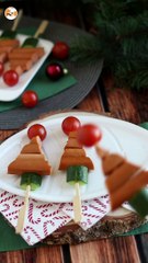 Brochettes sapins knackis: l'apéritif extra facile et rapide pour noël!