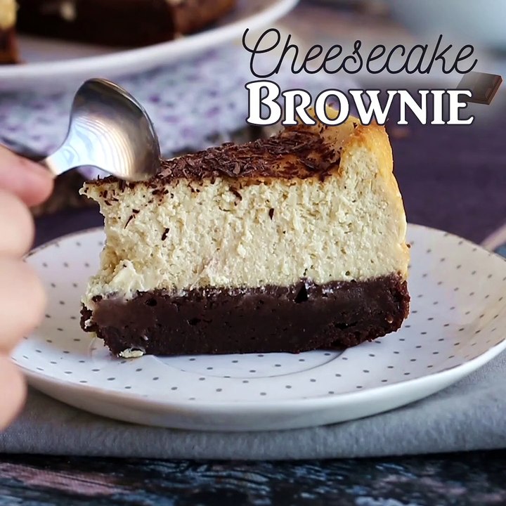 Käsekuchen-brownie, die erstaunliche kombination, die ihren gaumen erfreuen wird!