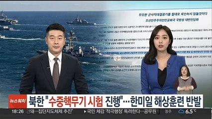 북한 "수중핵무기 시험 진행"…한미일 해상훈련 반발