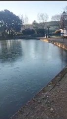 Trenance Boating Lake frozen over
