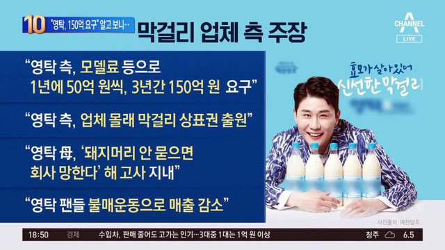 “영탁, 150억 요구”…막걸리 업체 측, 1심 유죄