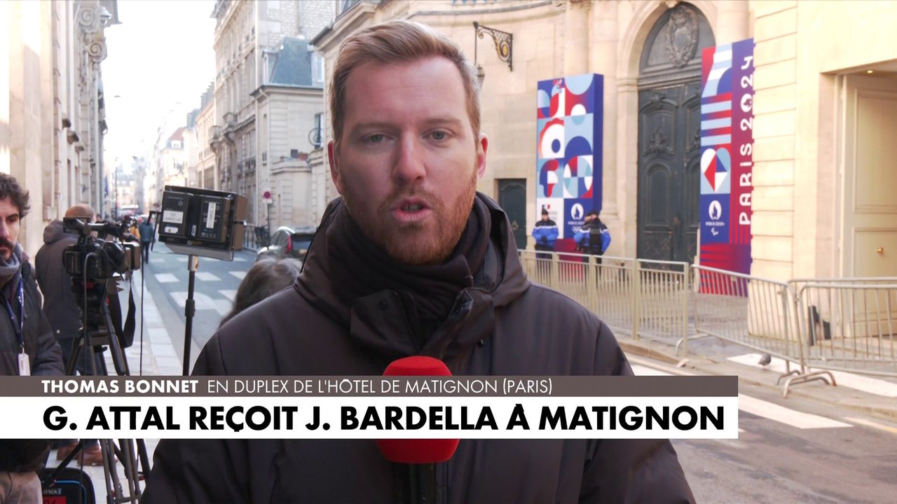 Gabriel Attal reçoit Jordan Bardella à Matignon