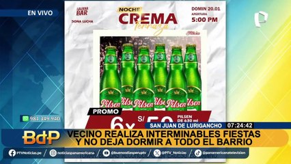 SJL: denuncian a vecino por constantes ruidos que no dejan dormir a los residentes