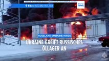 Großbrand im russischen Öllager: Ukraine weitet ihre Angriffe aus