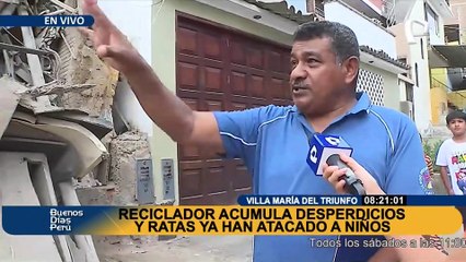 Denuncian que reciclador invade vereda con acumulación de basura y atrae ratas en VMT: roedores ya han atacado a niños