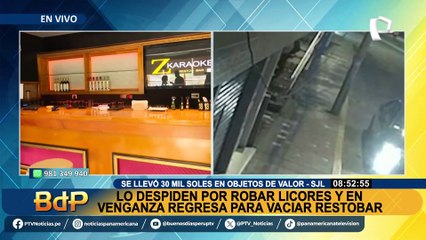 SJL: bartender roba S/30 mil en botellas de licores por ser despedido de local