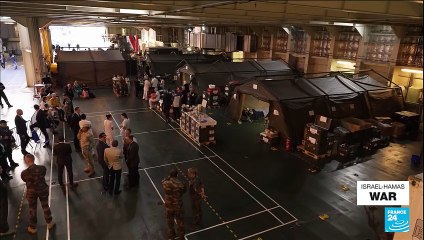 French helicopter turned into hospital treats Gazans in Egypt