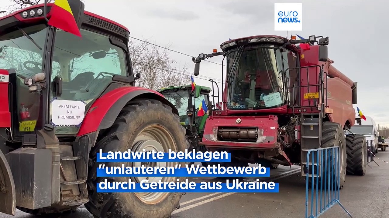 Wütende Landwirte in Rumänien blockieren Grenze zur Ukraine
