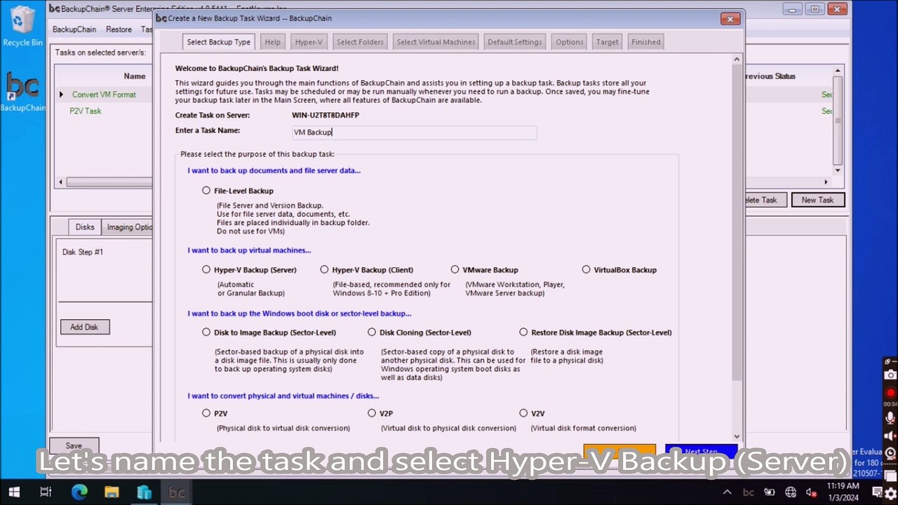 Automatic Hyper-V Backup for Windows Server 2022, Step-by-Step