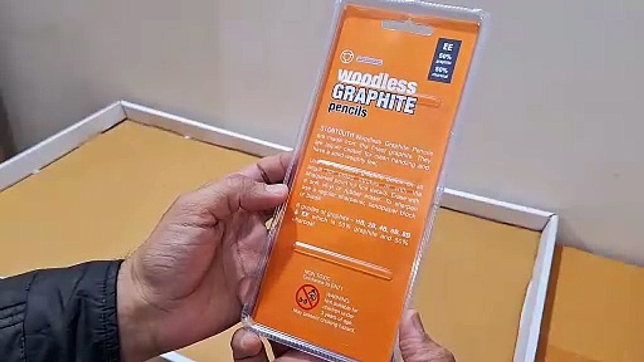 Unboxing and Review of Woodless Graphite Pencil Set for Drawing, Writing, Shading, Coloring, 6 Pieces