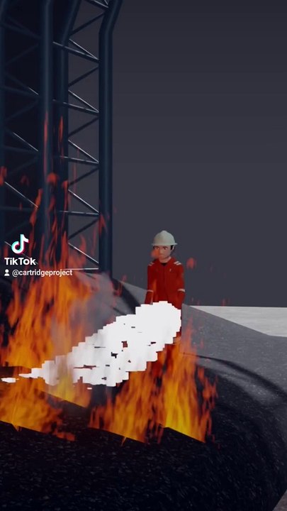 Firefighter in action