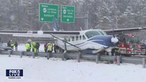 Private plane emergency lands on snowy Virginia highway