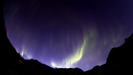 Yellow northern lights in Norway