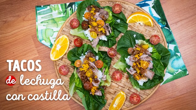 Tacos de lechuga rellenos con costilla, saludables y exquisitos