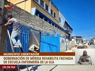 Gobernación de Mérida realiza rehabilitación de la fachada de la Escuela de Enfermería de la ULA