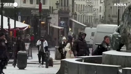 Belgio, Bruxelles sotto la neve