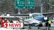 Plane makes emergency landing on Virginia highway shortly after takeoff