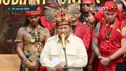 Prabowo Teriakan Perang ala Suku Dayak saat Pidato di Depan Pasukan Merah