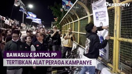 Bawaslu dan Satpol PP Tertibkan Alat Peraga Kampanye yang Melanggar di Jakbar