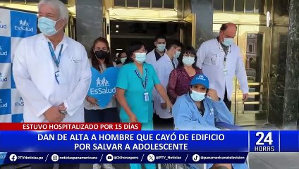 Dan de alta a hombre que cayó de edificio por evitar que una menor se suicide