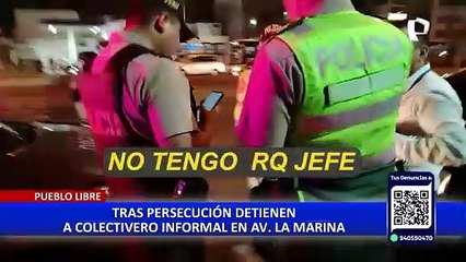 Pueblo Libre: tras persecución intervienen a colectivero informal en la Av. La Marina