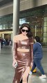 Urvashi Rautela's Choco-Brown Bold Leather Outfit For Airport Look