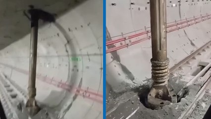 Metro hattında faciadan dönüldü! Sondaj makinesi tavanı ve rayları deldi