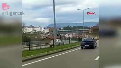 Karayolunda ters yöne girdi