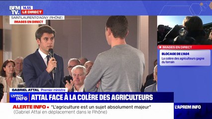 "C'est un sujet absolument majeur": dans le Rhône, le Premier ministre fait face à la colère des agriculteurs