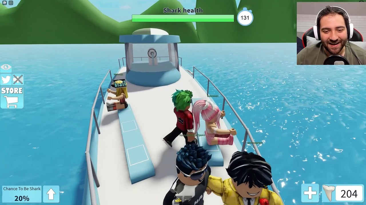  ÇILGIN KÖPEK BALIĞI BİZİ KOVALADI  | ROBLOX SHARK BİTE HAN KANAL