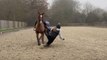 Woman fails to mount her horse properly *Hilarious Horse-riding Fail*