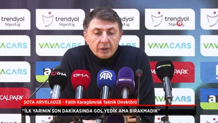 Şota Arveladze: İlk yarının son dakikasında gol yedik ama bırakmadık