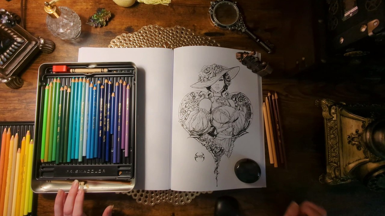 ASMR | Color With Me | Pencil Sounds | No Talking | Steampunk Coloring Book